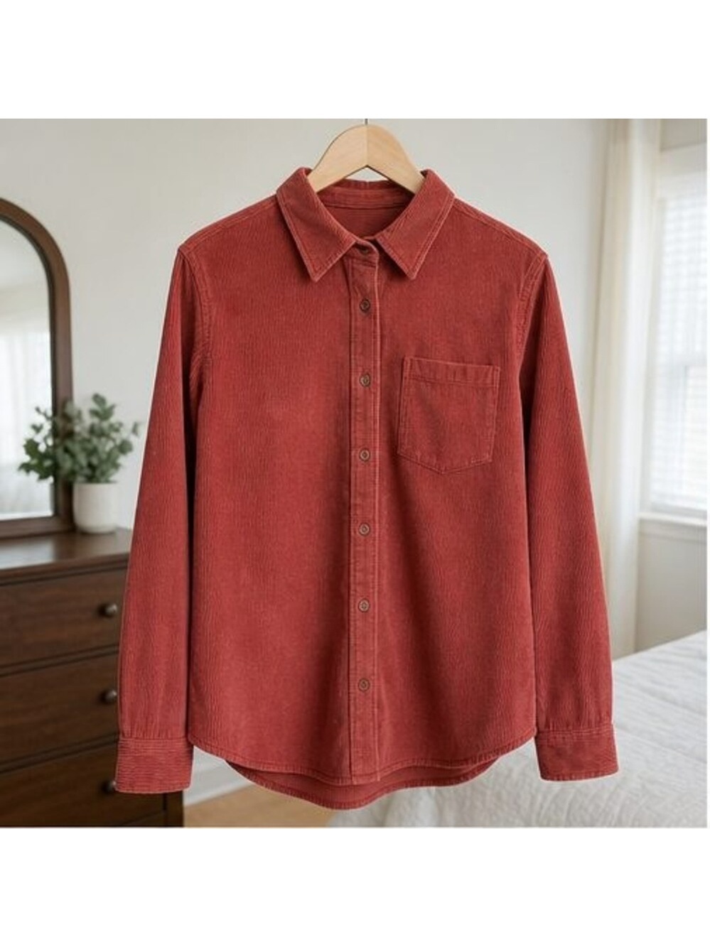 Rust Smocked Top